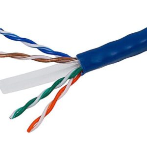 Monoprice Cat6 Ethernet Bulk Cable - Stranded, 550Mhz, 10G, UTP, CM, 24AWG, Pure Bare Copper Wire, Pull Box, 250 Feet, Blue