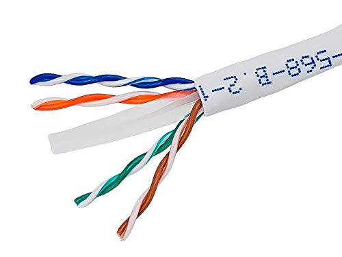 Monoprice Cat6 Ethernet Bulk Cable - Stranded, 550Mhz, 10G, UTP, CM, 24AWG, Pure Bare Copper Wire, Pull Box, 250 Feet, Blue