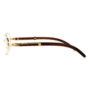 SA106 Art Nouveau Vintage Style Oval Metal Frame Eye Glasses Yellow Gold