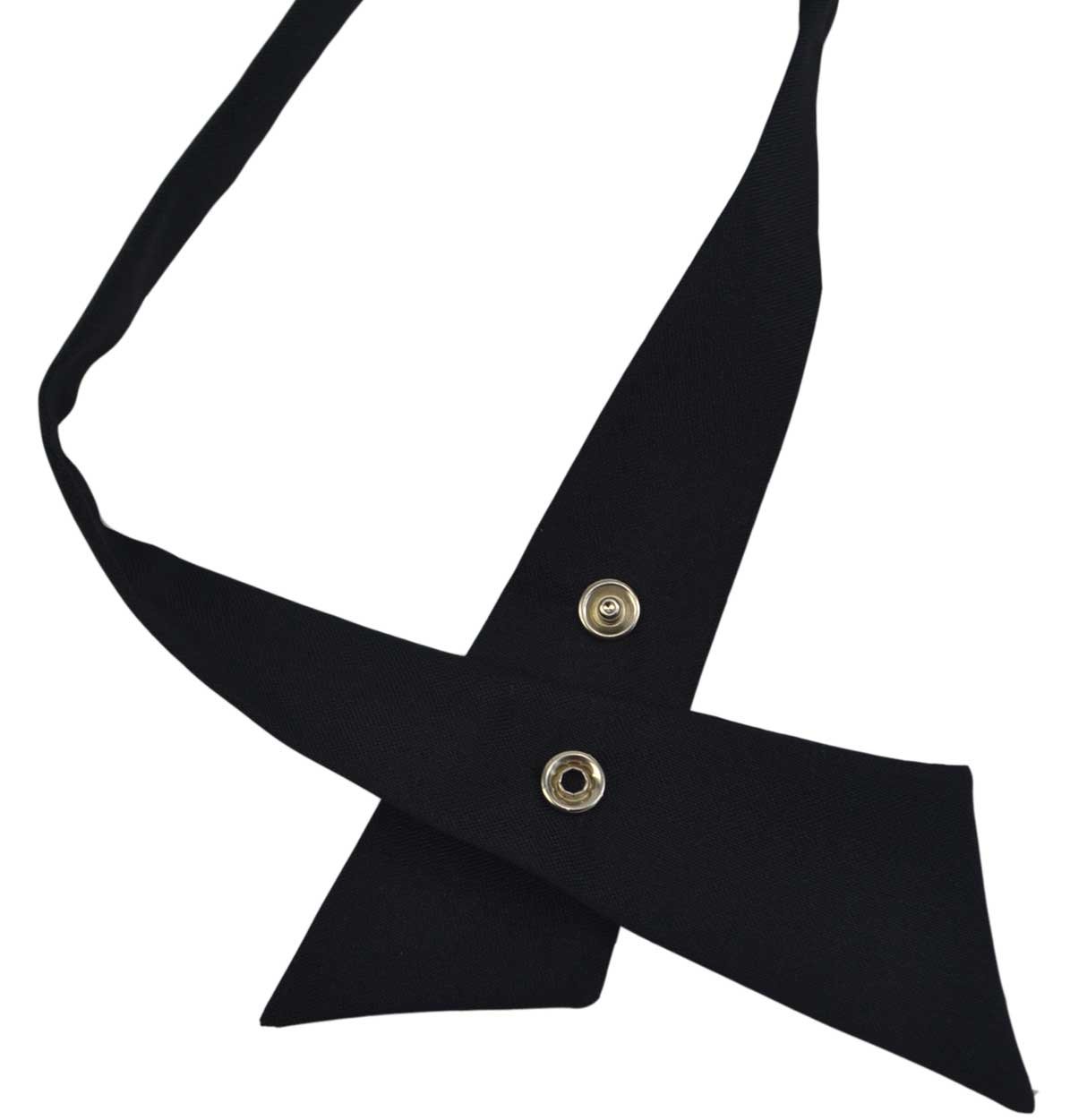 Women/Men Cross Bow Tie, Pre Tied Crossover Necktie For Janpanese School Girl JK & JC Uniform or Cosplay W-B-T2 (Black)