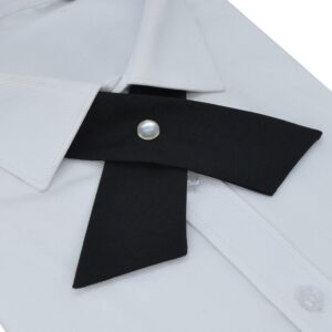 Women/Men Cross Bow Tie, Pre Tied Crossover Necktie For Janpanese School Girl JK & JC Uniform or Cosplay W-B-T2 (Black)