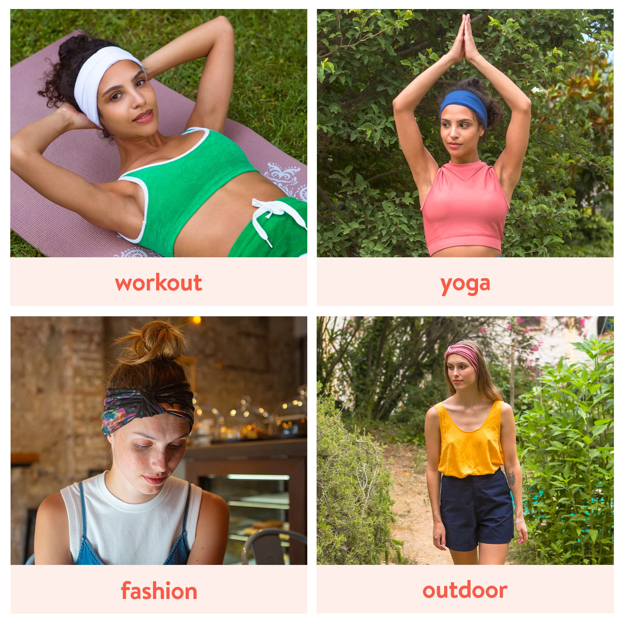 BLOM Original Headbands for Women Wear for Yoga, Fashion, Working Out, Travel or Running Multi Style