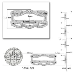 Dazzlingrock Collection Round White Diamond Split Shank Enhancer Guard Wedding Ring (0.35 ctw) in 10K White Gold, Size 5.5