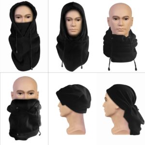 BINE Mens Winter Hat Cold Weather Face Mask Balaclava Hood Outdoor Sports Balaclava Windproof Black