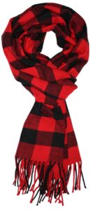 ted and jack - jack's classic cashmere feel buffalo check scarf in black and red