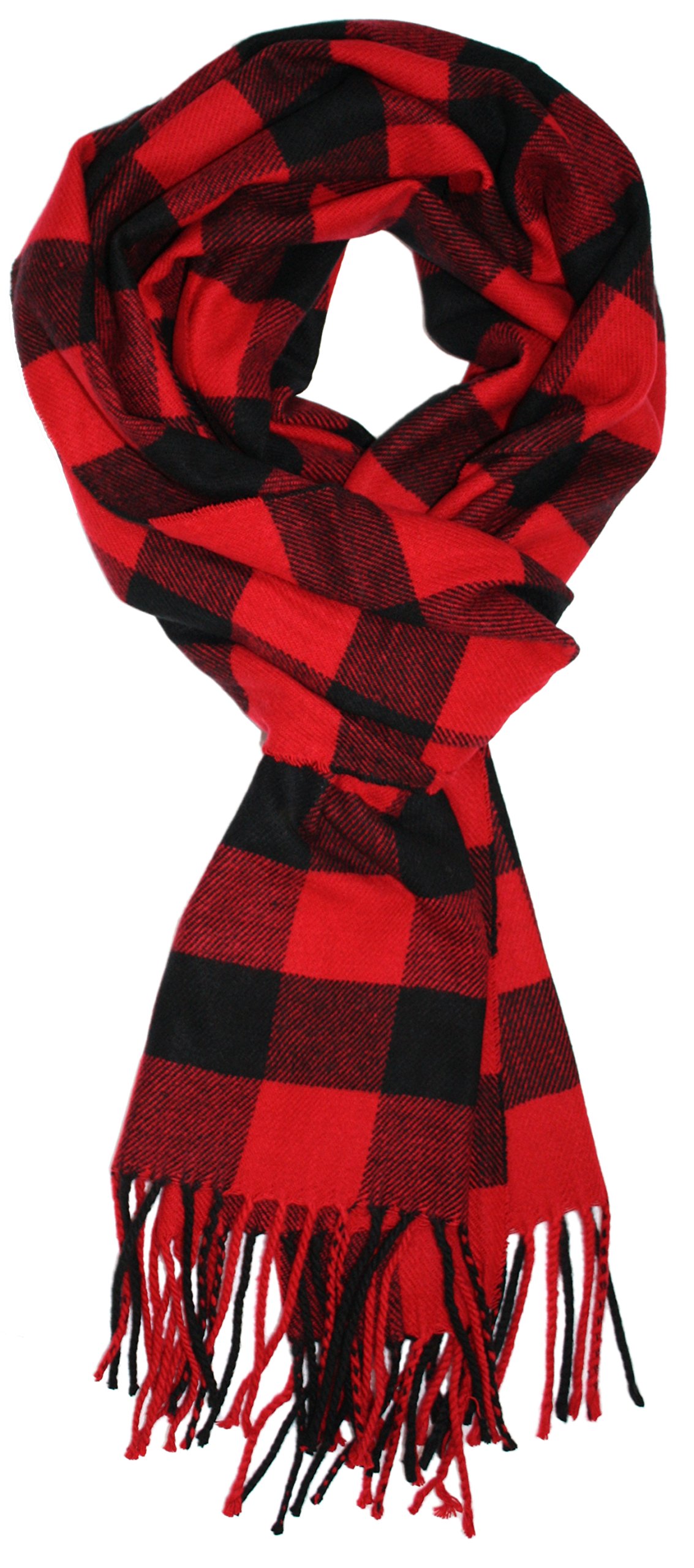 Ted and Jack - Jack's Classic Cashmere Feel Buffalo Check Scarf in Black and Red