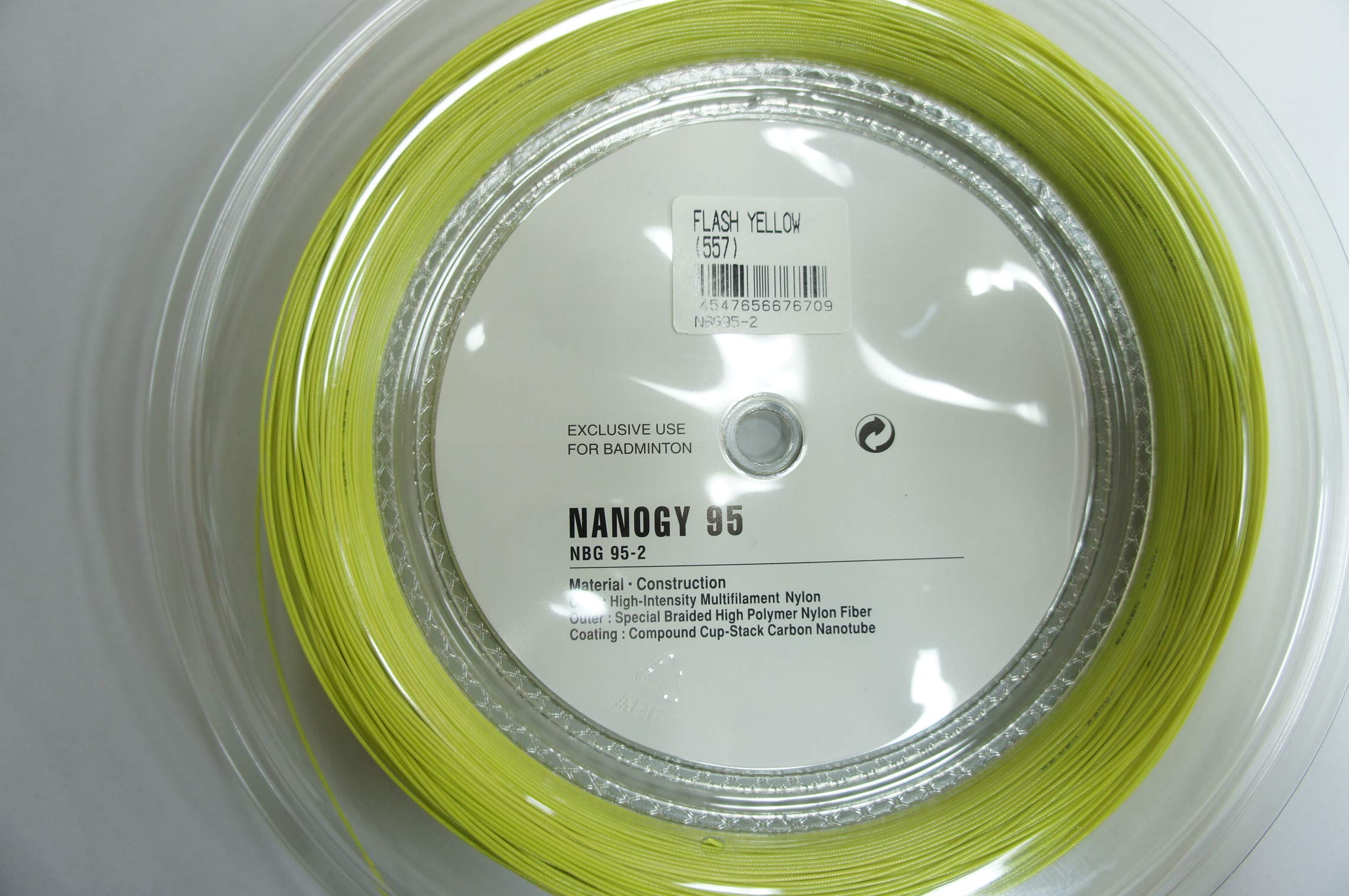 YONEX Nanogy 95 Badminton String 200m Reel-(Flash Yellow)