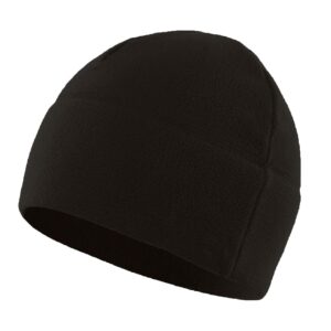 Home Prefer Winter Outdoor Skull Cap Simple Solid Daily Watch Hat Fleece Beanie Cap for Men, Black