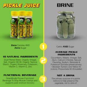 Pickle Juice Sports Drink Shots, Extra Strength - Relieves Cramps Immediately - Electrolyte Pickle Juice Shots for Day & Night Time Cramp Relief - Pickle Juice for Leg Cramps - 2.5 oz, 12 Pack