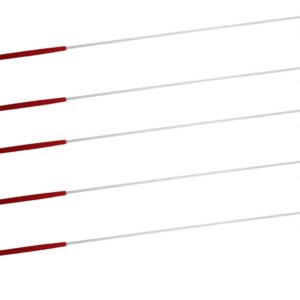 Kats'N Us 5 Gymnastic Batons Ribbon Sticks 19 Inch White Rod Red Handle - No Ribbons