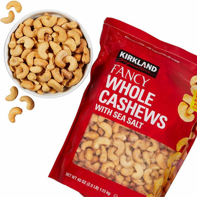 Kirkland Signature Premium Fancy Salted Cashews 40 Oz - Pack of 2