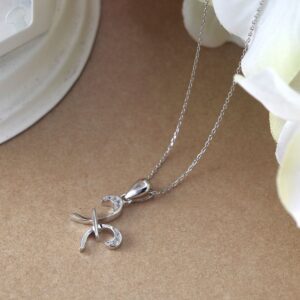 Pisces Pendant Necklace 925 Sterling Silver Zodiac Sign Constellation Horoscope Necklace with Cubic Zirconia