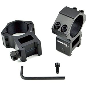 Sniper 30 mm High Profile Scope Rings for Picatinny/ Weaver Rail, 4 points contact more Security