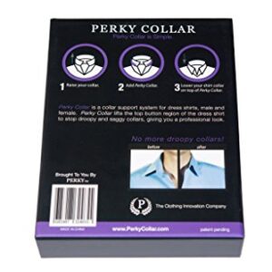 Perky Collar Shirt Collar Support System - Works Great With Collar Stays - For Men And Women Dress Shirts