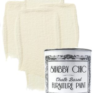 Shabby Chic Chalk Furniture Paint: Luxurious Chalk Finish Craft Paint for Home Decor, DIY, Wood Cabinets - All-in-One Paints with Rustic Matte Finish [Antique White] - (8.5 oz Covers 32 sf)