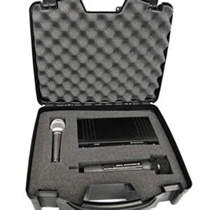 CASEMATIX Wireless Microphone Case - Hard Shell Mic Foam Carrying Case with Customizable Foam Compatible with Sennheiser, Shure, Audio Technica, Nady, VocoPro, Receivers, Transmitters