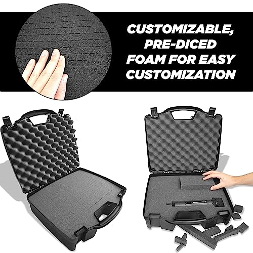 CASEMATIX Wireless Microphone Case - Hard Shell Mic Foam Carrying Case with Customizable Foam Compatible with Sennheiser, Shure, Audio Technica, Nady, VocoPro, Receivers, Transmitters