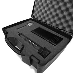 CASEMATIX Wireless Microphone Case - Hard Shell Mic Foam Carrying Case with Customizable Foam Compatible with Sennheiser, Shure, Audio Technica, Nady, VocoPro, Receivers, Transmitters