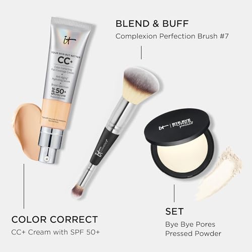 IT Cosmetics Your Skin But Better CC+ Cream, Fair - Color Correcting Cream, Full-Coverage Foundation, Hydrating Serum & SPF 50+ Sunscreen - Natural Finish - 1.08 fl oz