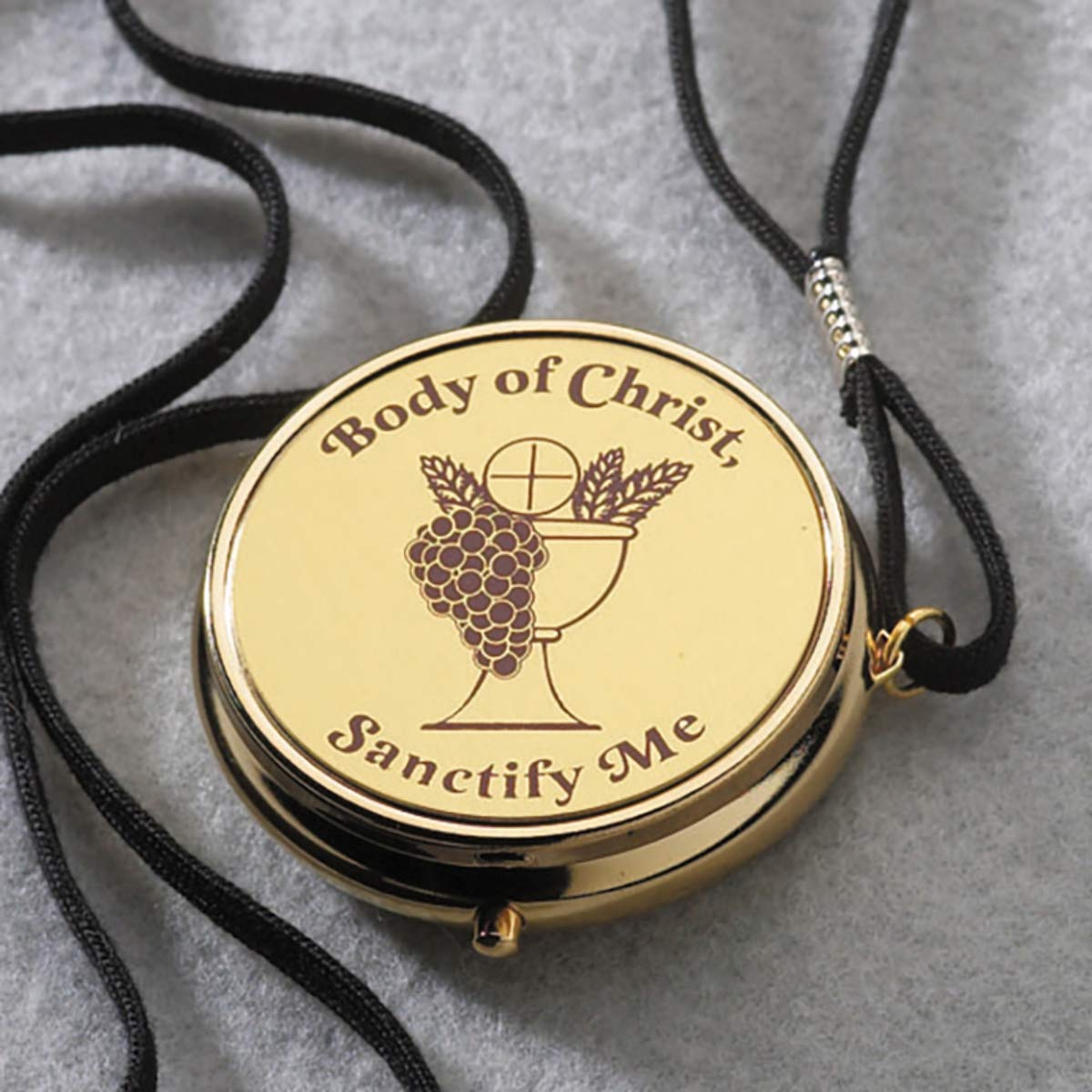 Religious Gifts Body of Christ Sanctify Me Pyx Hospital Communion Church Hosts Gold Pendant