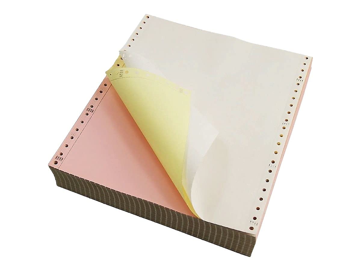 Staples Multi-Part Colored Computer Paper, 9 1/2" x 11", 3-Part, Carbonless, 1100 Sheets