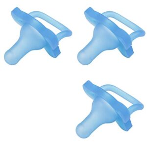 dr. brown's happypaci silicone newborn pacifier for breastfeeding baby - blue - 3pk - 0-6m