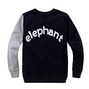 CM-Kid Little Boys' Elephant Long Sleeve T-shirt Cartoon Head Sweatshirt, Black, 4T