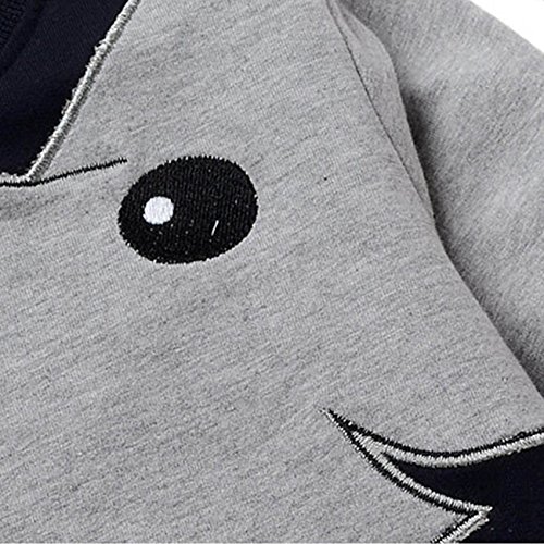 CM-Kid Little Boys' Elephant Long Sleeve T-shirt Cartoon Head Sweatshirt, Black, 4T