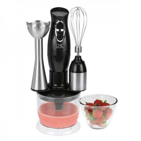 Kalorik Combination Mixer with Mixing Cup, Chopper, and Whisk, Black