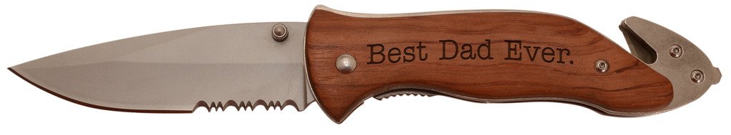 ThisWear Best Dad Ever Laser Engraved Stainless Steel Folding Survival Knife