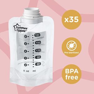 Tommee Tippee Breast Milk Pouches (35 Count) Compatible with All Leading Breast Pumps and Bottle Nipples, BPA-Free