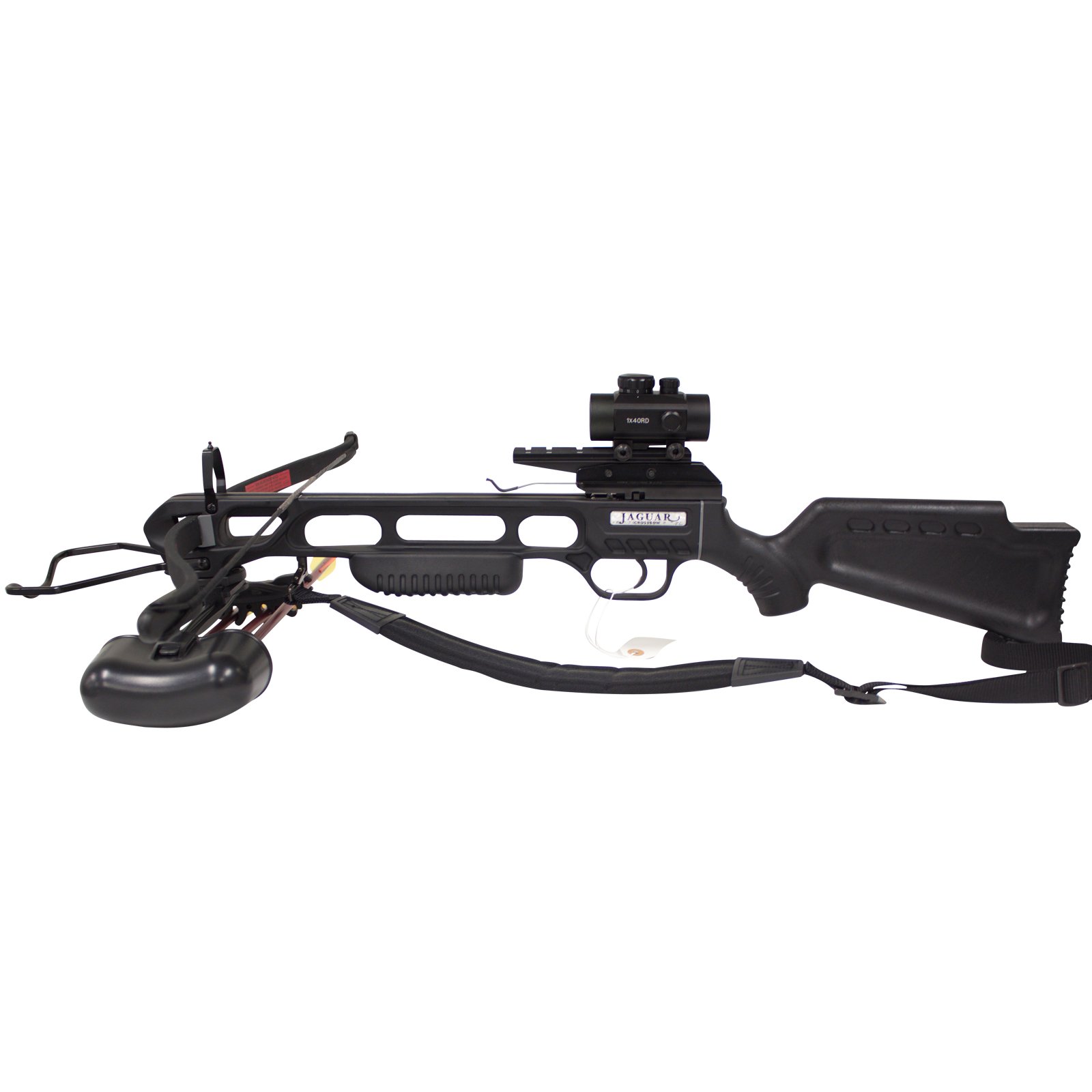 SAS Jaguar 175lbs Recurve Hunting Crossbow Red Dot Scope Package (Black)