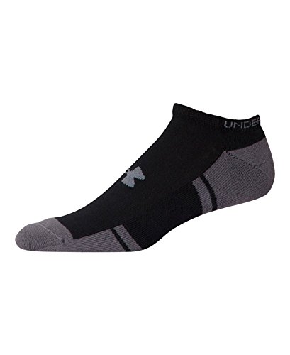 Under Armour Adult Resistor 3.0 No Show Socks, Multipairs , Black/Graphite (6-Pairs) , Large