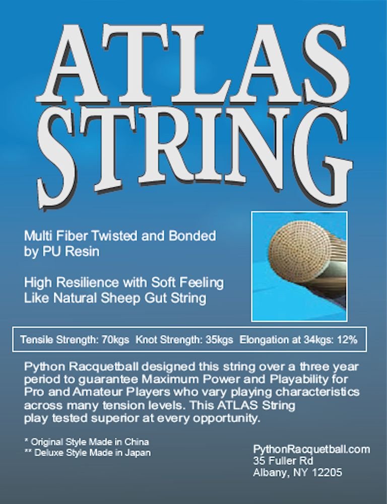 Python Atlas Deluxe Racquetball String (Natural, 17g) (42 ft.)