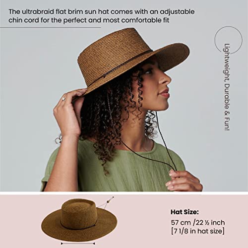 San Diego Hat Company Women's 4-inch Brim Ultrabriad Sun Hat with Adjustable Chin Cord, Brown, One Size