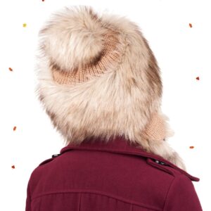 Futrzane Classic Ear Flaps Hat - Fur Trapper Hat for Women - Winter Ushanka Hat (One Size, Gold Classic)