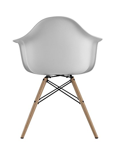 DHP Mid Century Modern Chair with Wood Legs, White