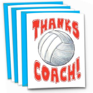 volleyball 3-pack"thanks awesome volleyball coach!" (red) sports powercard mid-size (5x7") 3-pack, play strong !