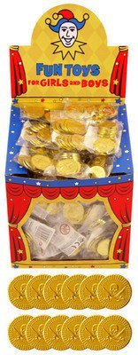 HENBRANDT 144 Plastic Party Gold Pirate Treasure Coins ~ Party Bag Fillers (12Pks of 12 by