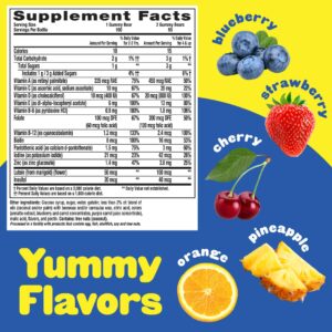 L’il Critters Gummy Vites Daily Gummy Multivitamin for Kids, Vitamin C, D3 for Immune Support Cherry, Strawberry, Orange, Pineapple and Blueberry Flavors, 190 Gummies