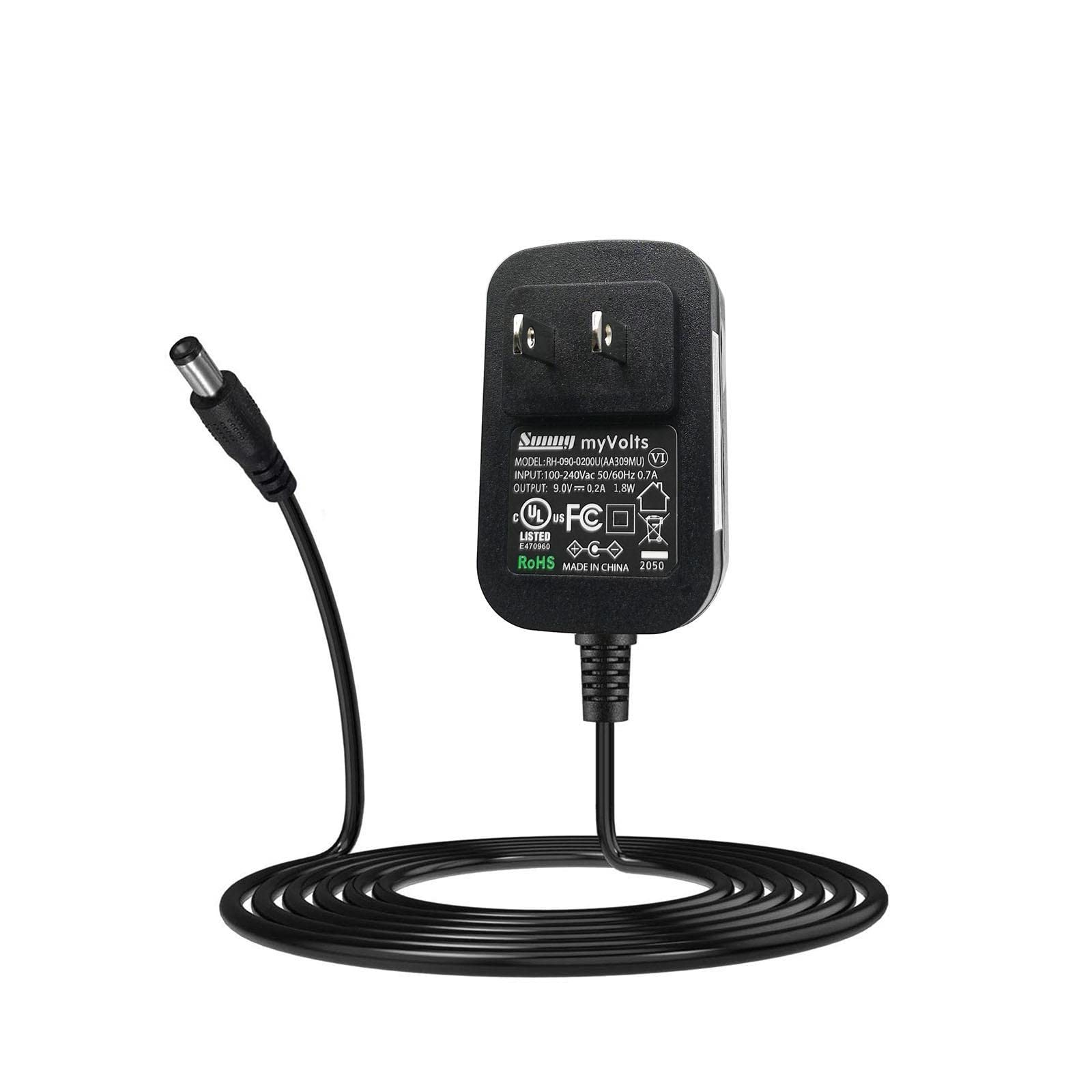 MyVolts 9V Power Supply Adaptor Compatible with/Replacement for TC Electronic Ditto X2 Looper Effects Pedal - US Plug