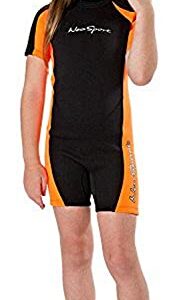 Neosport Children's 2mm Shorty Back Zip Wetsuit, 4 Orange