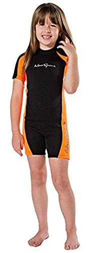 Neosport Children's 2mm Shorty Back Zip Wetsuit, 4 Orange