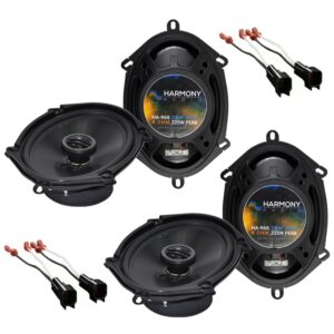 harmony audio bundle compatible with 1998-2011 ford ranger (2) ha-r68 5x7 6x8 new factory speaker replacement upgrade package 225w speakers with ha-725600 speaker replacement harness