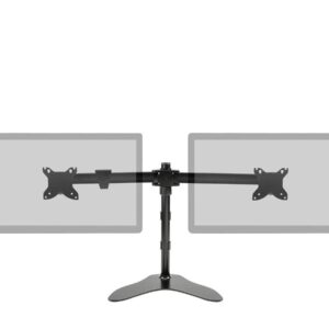 Monoprice Dual Monitor Free Standing Adjustable Desk Mount - for Monitors 15~30in, Up to 100 x 100 VESA, Black