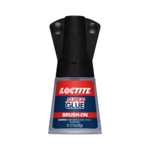 Loctite Super Glue Brush On Liquid, Clear Superglue for Leather, Wood, Metal, Crafts, & Repair, Cyanoacrylate Adhesive Instant Glue, Quick Dry - 0.17 fl oz Bottle, 1 Pack