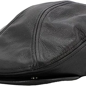 Men Genuine Newsboy Leather Hat Cap Gatsby Flat Golf Cabbie Made in USA (Large/X-Large, Black) Gatsby100% Leather hat, Made in USA ;Large/X Large 23.5-23.9 Inches 60cm; 7 1/2-7 5/8 Stylish.