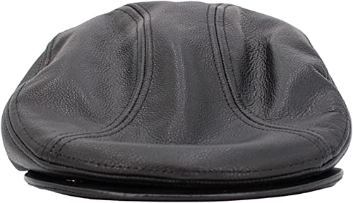 Men Genuine Newsboy Leather Hat Cap Gatsby Flat Golf Cabbie Made in USA (Large/X-Large, Black) Gatsby100% Leather hat, Made in USA ;Large/X Large 23.5-23.9 Inches 60cm; 7 1/2-7 5/8 Stylish.