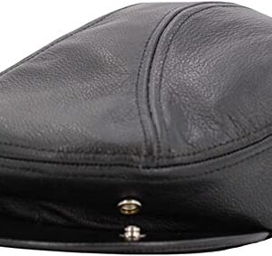 Men Genuine Newsboy Leather Hat Cap Gatsby Flat Golf Cabbie Made in USA (Large/X-Large, Black) Gatsby100% Leather hat, Made in USA ;Large/X Large 23.5-23.9 Inches 60cm; 7 1/2-7 5/8 Stylish.