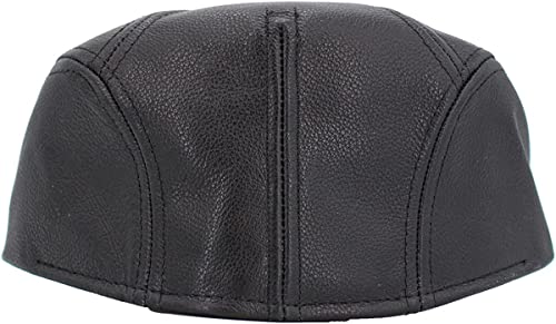 Men Genuine Newsboy Leather Hat Cap Gatsby Flat Golf Cabbie Made in USA (Large/X-Large, Black) Gatsby100% Leather hat, Made in USA ;Large/X Large 23.5-23.9 Inches 60cm; 7 1/2-7 5/8 Stylish.